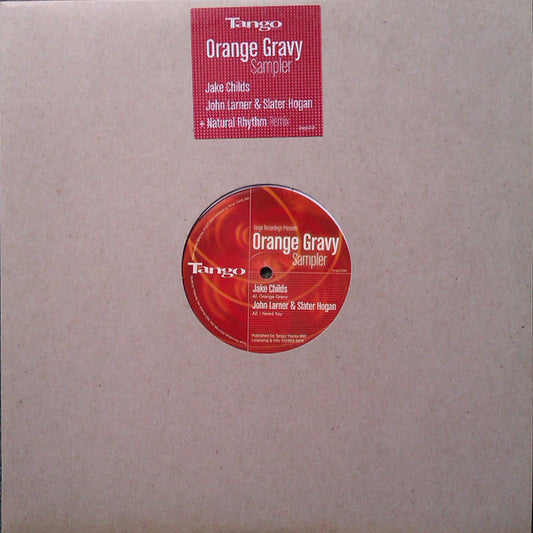 Image of Front Cover of 12" - VG/VG+ - JAKE CHILDS / SLATER HOGAN & JOHN LARNER, Orange Gravy Sampler (Tango Recordings; TANGO 039, US 2005, Die Cut Stickered Sleeve), Sleeve has some liquid marks and small tear on front from sticker.,  - 2316212C