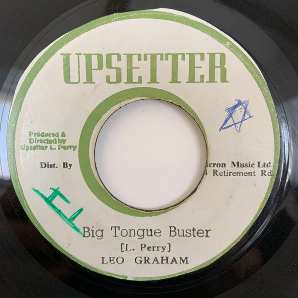 Image of Front Cover of 7" - /VG - LEO GRAHAM, Big Tongue Buster (Upsetter; , Jamaica 1975), A few light marks, shiny. Light background from press. Clean labels.,  - 2356109S