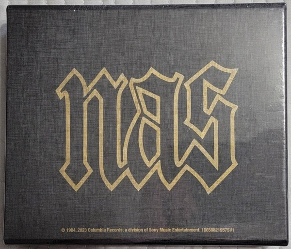 Image of Back Cover of 6x7" - EX/VG - NAS, Illmatic (Get On Down; GET 56055-7, US 2024 Reissue, Book Sleeve In Slipcase, Booklet, 30th Anniversary), Strong VG. Still In Opened Shrinkwrap With Hype Sticker,  - 2316249C