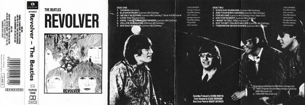 Image of Back Cover of Cassette - VG+/VG+ - THE BEATLES, Revolver (Parlophone; TCPCS 7009, UK Reissue, Translucent Blue Shell Without Slip Sheets, XDR), ,  - 2316203C