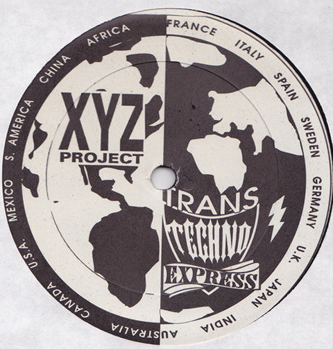 Image of Back Cover of 12" - /VG - XYZ PROJECT, Trans Techno Express (Techno Rave Grooves ; AER 407, US 1992), light marks only. hand-stamp on label,  - 2346130S