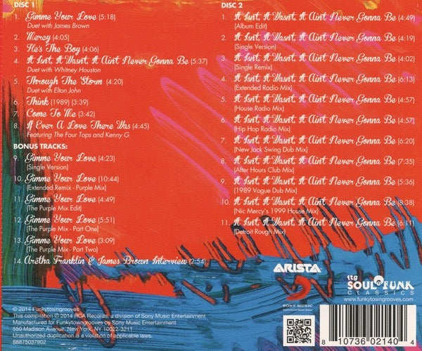 Image of Back Cover of 2xCD - EX/EX - ARETHA FRANKLIN, Through The Storm (Arista; FTG 399, US 2014 Reissue), ,  - 2316254C