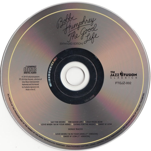 Image of Label Cover of CD - EX/EX - BOBBI HUMPHREY, The Good Life (FTG Jazz Fusion Classics; FTGJZ-002, UK 2014 Reissue), ,  - 2316255C