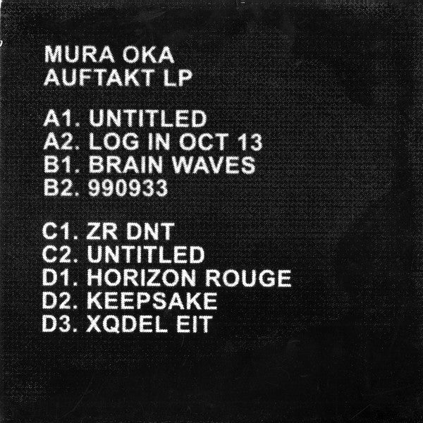 Image of Back Cover of 2xLP - VG+/VG+ - MURA OKA, Auftakt LP (Latency; LTNC004, France 2014, Picture Sleeve), ,  - 2326111E
