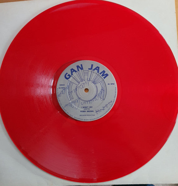 Image of Front Cover of 12" - VG+/EX - BOBBY BROWN / MERLENE WEBBER, I Won't Cry / Once You Hit The Road (Gan-Jam Music; GJ107, UK 1980s, Dance Beat Disco 45 Sleeve), ,  - 2346148S