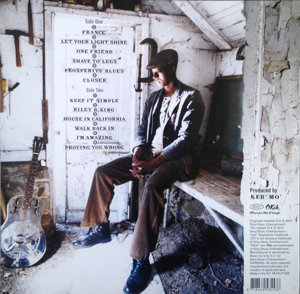 Image of Back Cover of LP - VG/EX - KEB' MO', Keep It Simple (Music On Vinyl; MOVLP1058, Netherlands 2014 Reissue, Inner, 180gram vinyl), Sleeve has a couple of creases. ,  - 2326060E