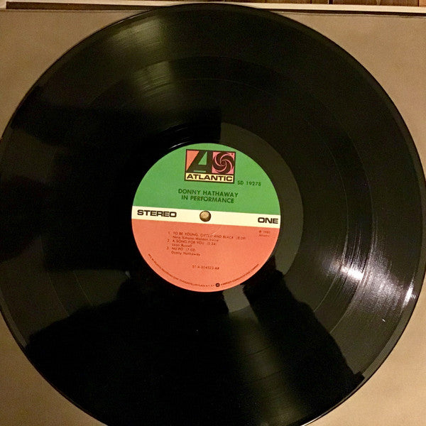 Image of Label Cover of LP - VG/VG+ - DONNY HATHAWAY, In Performance (Atlantic Orange & Green; SD 19278, US 1980, Company Inner), A handful of light hairlines only. Company inner has tear and seam split. Sleeve has edgewear and a cut-out strip. ,  - 2326118E