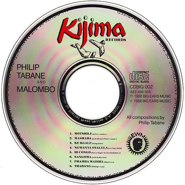 Image of Label Cover of CD - VG+/VG+ - PHILIP TABANE AND MALOMBO, Malombo (Kijima Records; CDBIG 002, UK 1988, Jewel Case), ,  - 2336075E