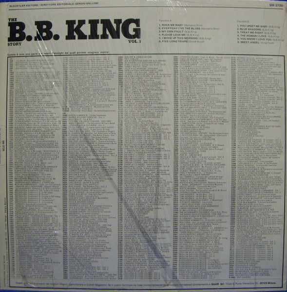 Image of Back Cover of LP - VG/VG+ - B.B. KING, The B.B. King Story Vol.1 (Joker; SM 3726, Italy 1970s Reissue), Sleeve has some wear, scuffs, a sticker ghost on front,  - 2316218C