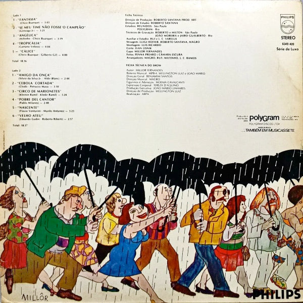 Image of Back Cover of LP - G+/G+ - MPB4, Bons Tempos, Hein?! (Philips; 6349 409, Brazil 1979, Insert), Split to spine. Light marks to disc.,  - 2316305C