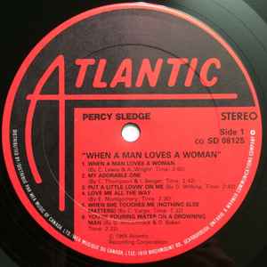 Image of Label Cover of LP - EX/EX - PERCY SLEDGE, When A Man Loves A Woman (Atlantic; SD 8125, Canada ), Import sticker on back of sleeve.,  - 2326159E