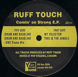 Image of Front Cover of 12" - /G - RUFF TOUCH, Comin' On Strong E.P. (Vice Versa Records; VVRRS 001, UK 1992), plays G+,  - 2346201S
