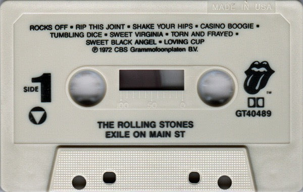 Image of Label Cover of Cassette - VG+/VG+ - THE ROLLING STONES, Exile On Main Street (Rolling Stones Records; CGT 40489, 	US 1987, J - Card), ,  - 2336009E