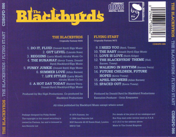 Image of Back Cover of LP - VG+/VG+ - THE BLACKBYRDS, The Blackbyrds / Flying Start (BGP Records; CDBGPD 086, UK , Jewel Case), ,  - 2336163E