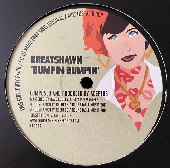 Image of Back Cover of 12" - VG/VG - KREAYSHAWN, Bumpin Bumpin (House Anxiety Records; HA0007, UK 2011, Company Sleeve), ,  - 2326085E
