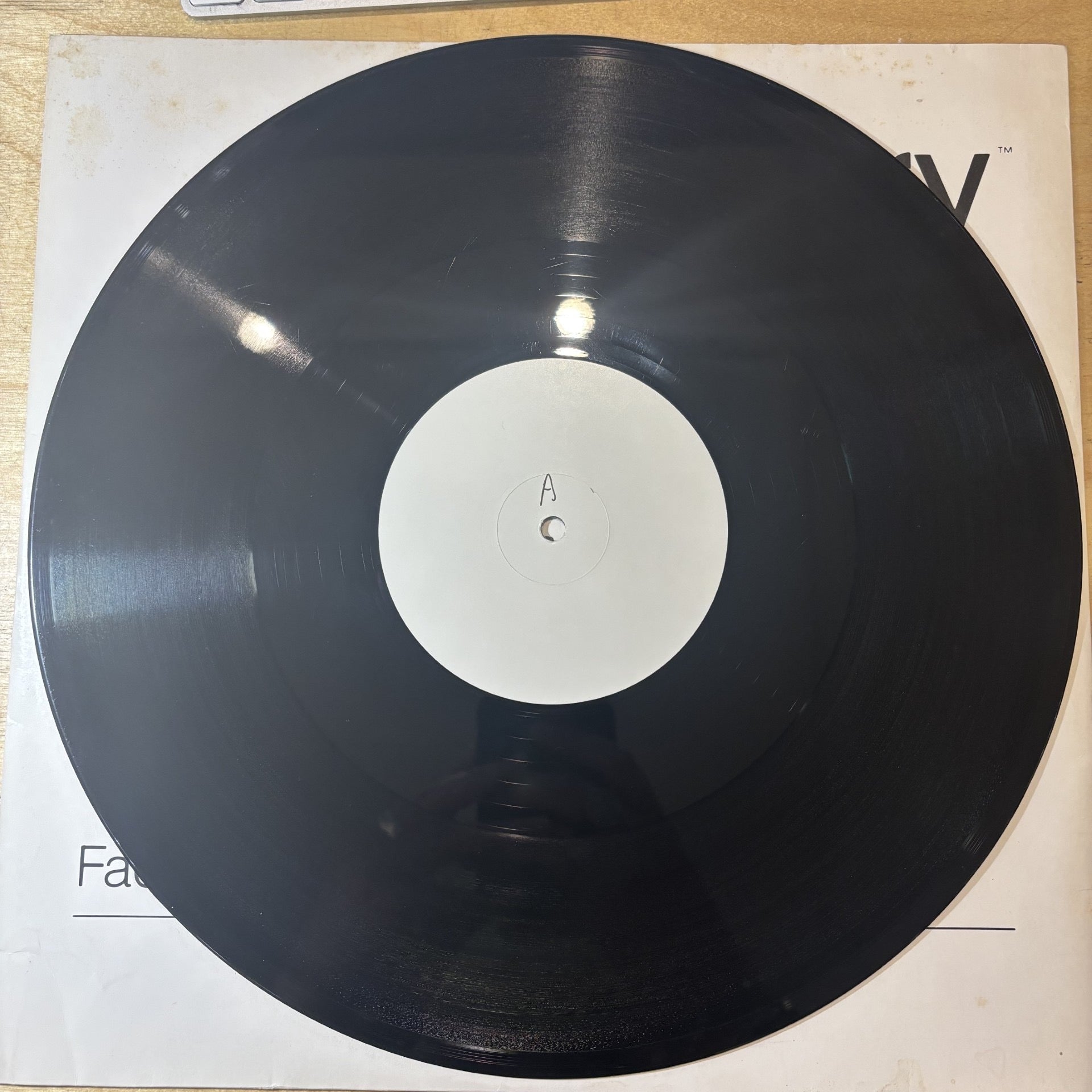 Image of Back Cover of 12" - VG/VG - HAPPY MONDAYS, Loose Fit (Remix) (Factory; FAC-312, UK 1991, White Label Promo, Factory 'White Label' Sleeve With Hand Written Info), Hairline marks, Light foxing to sleeve,  - 2316341C