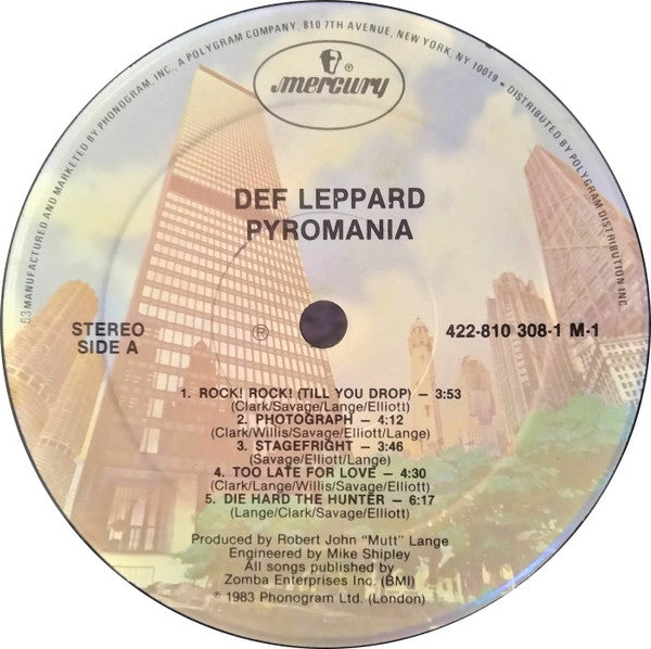 Image of Label Cover of LP - VG/VG+ - DEF LEPPARD, Pyromania (Mercury; 810 308-1 M-1, US 1983, First USA pressing), Sleeve has ringwear and edgewear. ,  - 2326241E