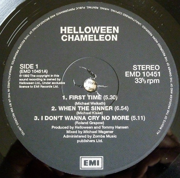 Image of Label Cover of 2xLP - VG+/VG - HELLOWEEN, Chameleon (EMI United Kingdom; 0 7777 89368 1 7, UK 1993, Gatefold, 2 Inners), A few light hairlines, nothing serious.,  - 2326244E