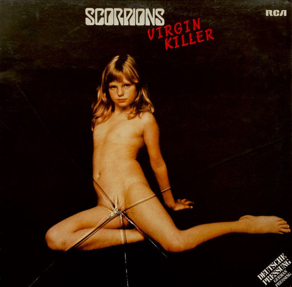 Image of Front Cover of LP - VG/VG - SCORPIONS, Virgin Killer (RCA Victor; PPL 1-4225, Germany 1970s Reissue, Insert, Dark Brown Translucent vinyl), A few light hairlines only - strong VG. Sleeve has edgewear. ,  - 2326246E
