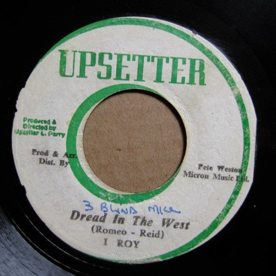 Image of Front Cover of 7" - /G+ - I-ROY, Dread In The West / Lizard Tongue Rock (Upsetter; , Jamaica 1975), Light marks only, plays fine. SWOL.,  - 2316429C
