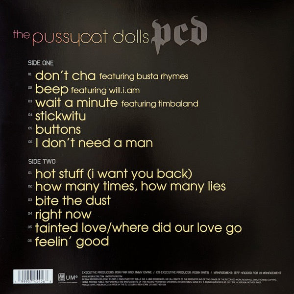 Image of Back Cover of LP - NEW/NEW - THE PUSSYCAT DOLLS, PCD (A&M Records; 00199957454568, Europe 2026 Reissue, Limited Edition, Lava Lamp Pink Vinyl), ,  - 2336175E