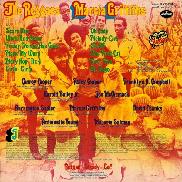 Image of Back Cover of LP - VG+/EX - THE REGGAES FEATURING MARCIA GRIFFITHS, The Reggaes featuring Marcia Griffiths (Mercury; 6400 001, Germany 1971), ,  - 2346254S
