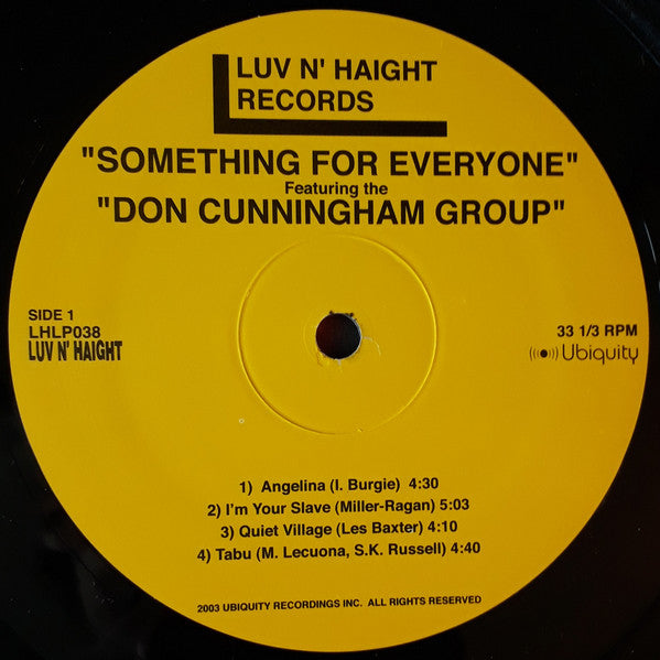 Image of Label Cover of LP - EX/EX - DON CUNNINGHAM QUARTET, Something For Everyone (Luv N' Haight; LHLP038, US 2003 Reissue, Inner), ,  - 2346292S