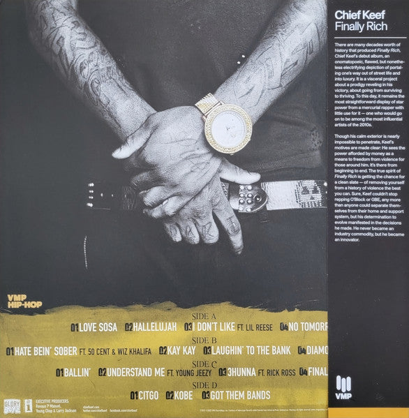 Image of Back Cover of 2xLP - EX/EX - CHIEF KEEF, Finally Rich (Interscope Records; VMP-RH055, US 2022 Reissue, Booklet, Club Edition, Remastered, Stereo, Silver & Black Galaxy, No Obi!), ,  - 2346295S