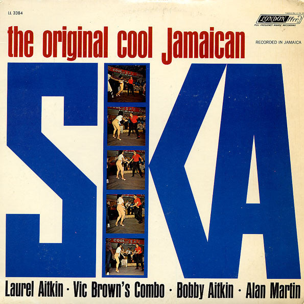 Image of Front Cover of LP - VG/G+ - VARIOUS ARTISTS, The Original Cool Jamaican Ska (London Records; LL 3384, US 1964, Pasteback Sleeve), Conservative grading, light marks only, light crackle. Large creases on front sleeve, still looks decent.,  - 2346283S
