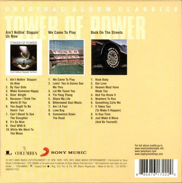 Image of Back Cover of 3xCD - VG+/VG+ - TOWER OF POWER, Original Album Classics (Columbia; 88697617222, Europe 2011, Box Set), ,  - 2336208E