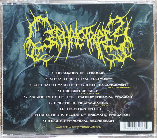 Image of Back Cover of CD - VG+/VG+ - CEPHALOTRIPSY, Epigenetic Neurogenesis (Not On Label; none, US 2024, Jewel Case, 1st Press), ,  - 2336214E