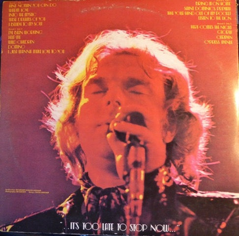 Image of Back Cover of 2xLP - VG/VG+ - VAN MORRISON, It's Too Late To Stop Now (Warner Bros. Records Burbank Labels With W In Rim Text; K86007, UK 1974, Gatefold), Light ring wear, Clean and glossy discs,  - 2316515C
