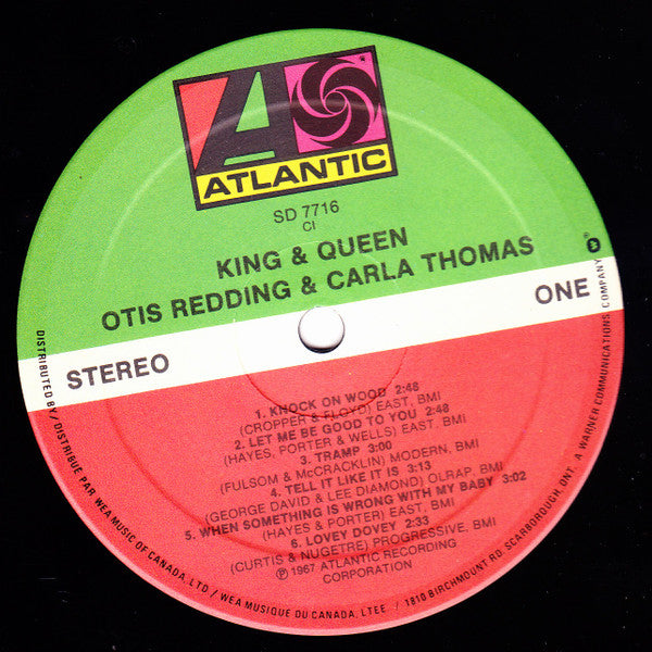 Image of Label Cover of 12" - VG/VG+ - OTIS REDDING & CARLA THOMAS, King & Queen (Atlantic; SD 7716, Canada Reissue), Sleeve in strong VG, general wear on spine.,  - 2346330S