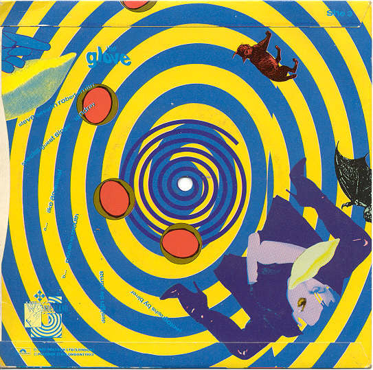 Image of Back Cover of 7" - VG/VG+ - THE GLOVE, Like An Animal / Mouth To Mouth (Wonderland Paper Labels; SHE 3, UK 1983, Picture Sleeve With Hole Drilled, Robert Smith, Steven Severin), Corner Bumps,  - 2326204E