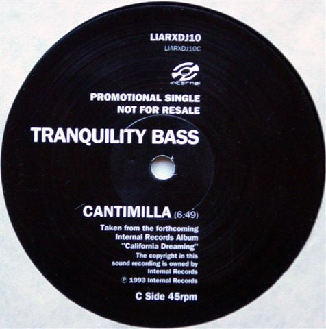 Image of Front Cover of 12" - /VG - TRANQUILITY BASS / HAWK*, California Dreaming (Sampler 12") (Internal; LIARXDJ10, UK 1993), strong VG,  - 2346366S