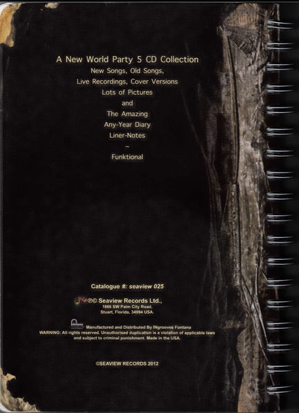 Image of Back Cover of 5xCD - EX/M - WORLD PARTY, Arkeology - Diary & Music Collection (Seaview Records Ltd.; Seaview 025, UK & US 2012, Spiral Bound Book, The Waterboys), Still SEALED In Shrinkwrap,  - 2316524C