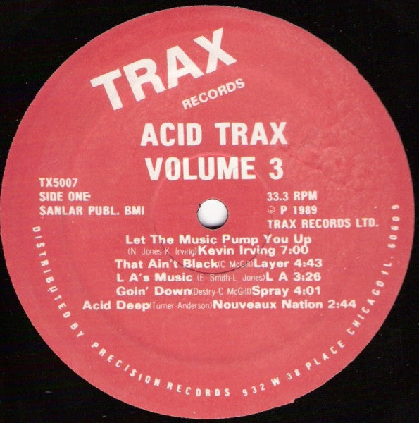 Image of Front Cover of 12" - VG/VG - VARIOUS, Acid Trax Volume 3 (Trax Records; TX5007, US 1989), Light marks only. Sleeve has slight edge wear.,  - 2346356S