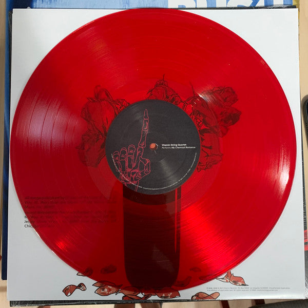 Image of Label Cover of LP - VG/VG - THE VITAMIN STRING QUARTET, Vitamin String Quartet Performs My Chemical Romance (CMH Records; LP 9083, US 2021, Inner, Red translucent vinyl, Limited RSD release), Corner bump and wear on rear of sleeve.  Hairlines only on record. , String renditions of My Chemical Romance songs - 2326323E