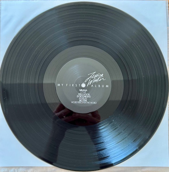 Image of Back Cover of LP - VG+/VG+ - JESSICA WINTER, My First Album (Lucky Number; LUCKY183LP, Europe 2025, Rainbow Gloss Embossed Sleeve, Inner, Transparent Black Vinyl), ,  - 2316532C
