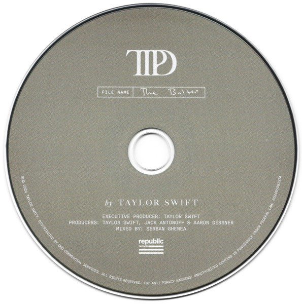 Image of Label Cover of CD - VG+/EX - TAYLOR SWIFT, The Tortured Poets Department (Republic Records; 602465081411, Europe 2024, Double CD Case, Bookmark, Partch, set of 5 cards, Deluxe Edition, "The Bolter" Collector's Edition), Magnet Missing ,  - 2336226E