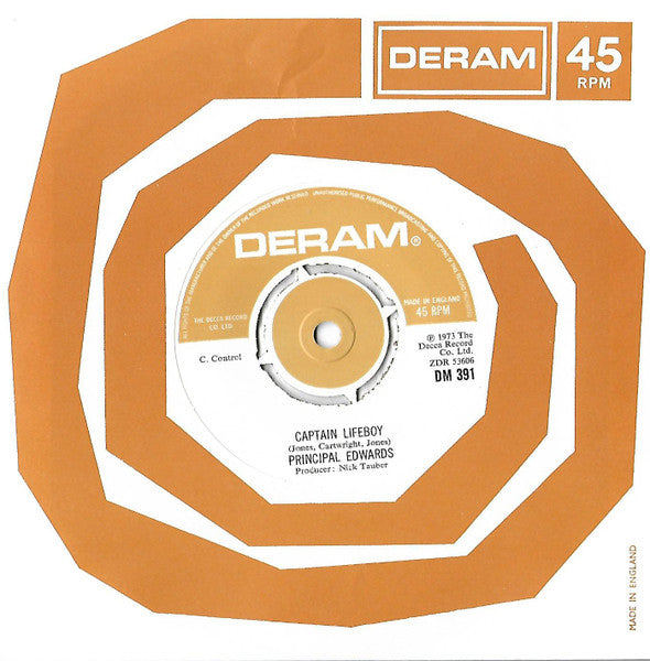 Image of Front Cover of 7" - /VG - PRINCIPAL EDWARDS, Captain Lifeboy / Nothing (Deram ; DM 391, UK 1973, Plain Sleeve), ,  - 2326198E