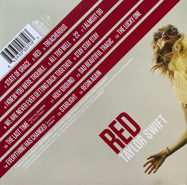 Image of Back Cover of 2xLP - VG+/VG+ - TAYLOR SWIFT, Red (Big Machine Records; 00843930007103, Europe 2016 Reissue, Gatefold), ,  - 2326328E