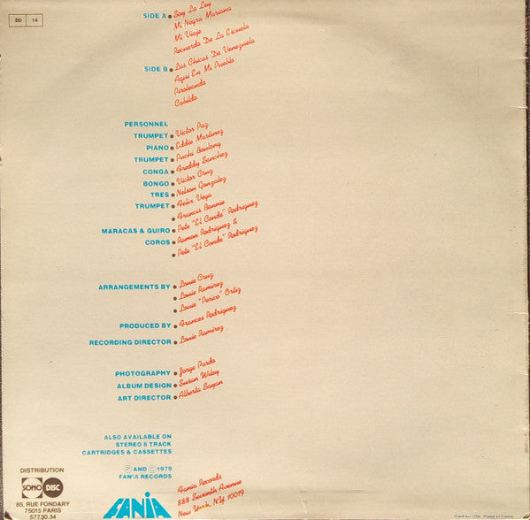 Image of Back Cover of LP - VG/VG - PETE "EL CONDE" RODRIGUEZ, Soy La Ley (Fania Records; SLP 550, France 1979, Picture Sleeve), ,  - 2326307E