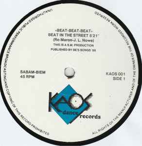 Image of Label Cover of 12" - VG/VG - BEAT BEAT BEAT, Beat In The Street (Kaos Dance Records ; KAOS 001, Belgium 1988, Picture Sleeve), faint edge wear. light marks only,  - 2346370S