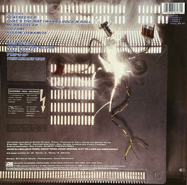 Image of Back Cover of LP - VG/VG - AC/DC, Blow Up Your Video (Atlantic; 781 828-1, Europe 1990), ,  - 2426004E