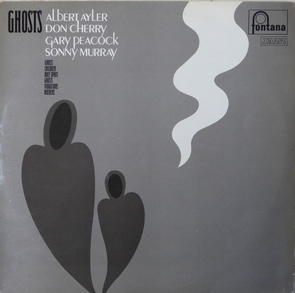 Image of Front Cover of LP - VG/VG - ALBERT AYLER, DON CHERRY, GARY PEACOCK, SONNY MURRAY, Ghosts (Fontana; SFJL.925, UK 1969 Reissue, Laminated Sleeve), Strong VG throughout. Light edge/corner wear to laminate sleeve. Disc only has the lightest of marks - plays great!,  - 2416022C