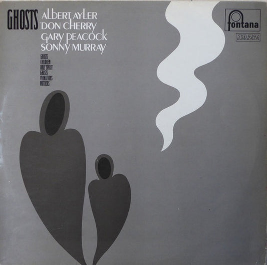 Image of Front Cover of LP - VG/VG - ALBERT AYLER, DON CHERRY, GARY PEACOCK, SONNY MURRAY, Ghosts (Fontana; SFJL.925, UK 1969 Reissue, Laminated Sleeve), Strong VG throughout. Light edge/corner wear to laminate sleeve. Disc only has the lightest of marks - plays great!,  - 2416022C