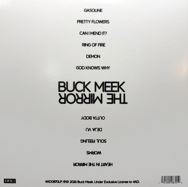 Image of Back Cover of LP - EX/EX - BUCK MEEK, The Mirror (4AD; 4AD0870LP, Europe 2026, Inner, Clear Vinyl. Big Thief), Still In Opened Shrinkwrap With Hype Sticker,  - 2416038C