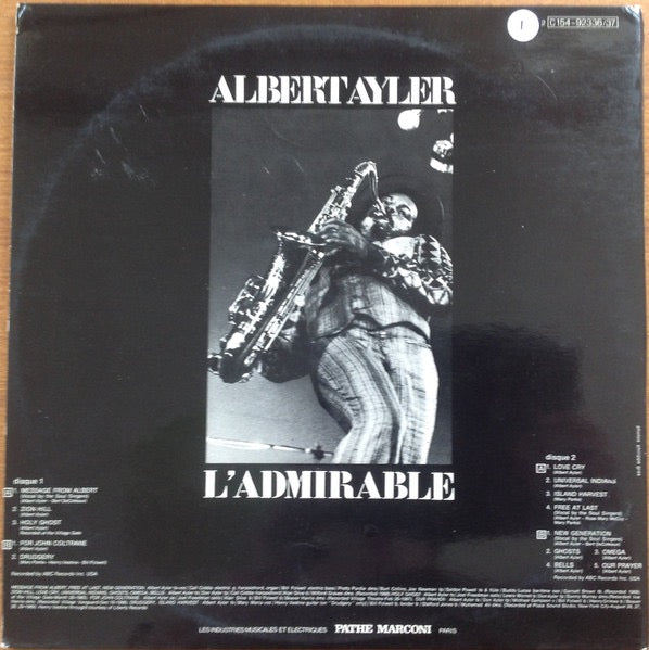Image of Back Cover of LP - VG/VG+ - ALBERT AYLER, La Saga H ro que D'Albert Ayler (Impulse! ; 2C 154-92336/37, France 1971, Laminated Gatefold Sleeve), Only the lightest of marks.,  - 2416023C