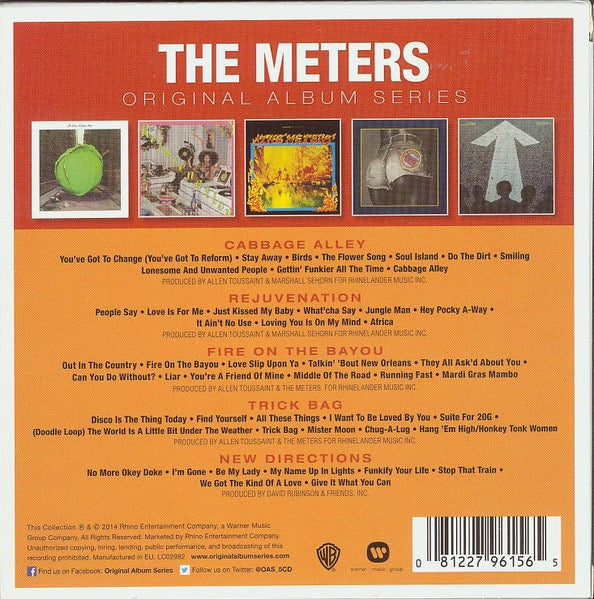 Image of Back Cover of 5xCD - VG+/VG - THE METERS, Original Album Series (Warner Bros. Records; 8122796156, Europe 2014, Slipcase), ,  - 3216302C